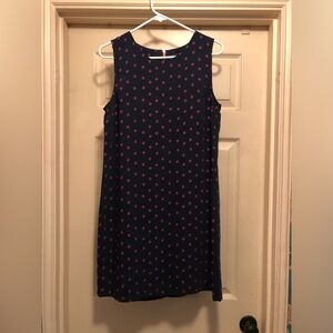 Adrienne Vittadini Navy and Pink Polka Dot Dress